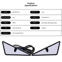 Feux LED universels pour moto, 1 paire, triangle, œil de démon, 12V, IP67, 2400LM, 6 couleurs, décoration de plaque d'immatriculation, rouge, bleu, vert