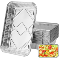 Boîtes jetables en aluminium de 12 x 8 pouces pour table à vapeur, contenants à emporter, plateaux de barbecue, plats à pâtisserie