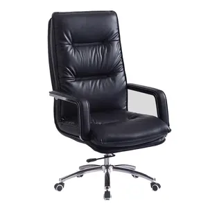 Chaise à roulettes de luxe ergonomique moderne en cuir pour patron directeur général bonne qualité mobilier de bureau confortable vente en gros