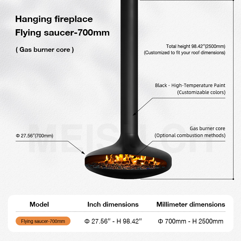 Gas fireplace - 600 mm