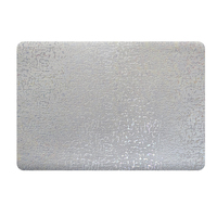 Set de table rectangulaire arrondi en PVC RNPT, finition argent perlé réfléchissant, anti-taches, réutilisable pour tables à manger