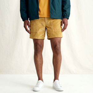 Shorts décontractés pour hommes en coton biologique côtelé, séchage rapide, respirants, anti-plis, longueur genou, taille élastique, été - Product Image 1