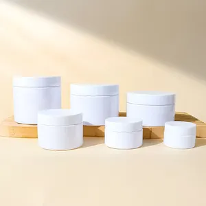 Tarro de plástico blanco PET 50ml 80ml 100mL 120ml 150ml 200ml 250ml 300ml Tarro blanco PET para envases de cosméticos en crema