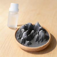 Mini diffuseur d'huiles essentielles en pierre de diatomite de montagne, petit ornement de bureau créatif pour la maison et le bureau, avec support en bois