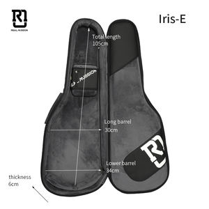 アイリス ブラック リアル ミッション エレキギター ギグバッグ ダブルショルダー ジッパー開閉 ポータブル 耐久性 軽量 オックスフォード 防水 - Product Image 2