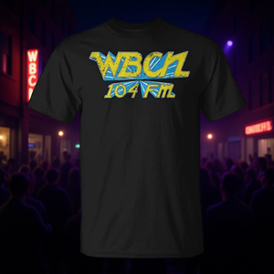 Camiseta Wbcn 104 Fm con diseño de logotipo, camisa promocional negra para hombre - Product Image 3