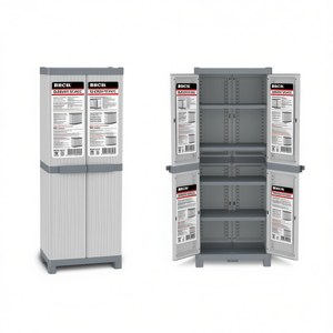 Armario Doble Ttake de 70x43.8x181.8 cm, Gris Claro y Gris Oscuro, Capacidad de Estante de 30 kg, Almacenamiento de Herramientas - Product Image 2