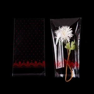 Rollo de película de punto rojo transparente OPP BOPP de marca de moda al por mayor, rollo de película de plástico para embalaje de flores, rollo de película de punto rojo - Product Image 3