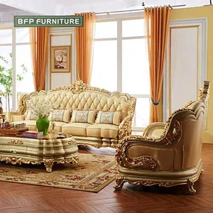 BFP HOME One Stop Furniture Solid wood furniture Luxury Style High-end Sofa European Classical Living Room Sofa Set