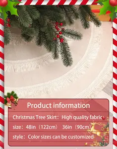 Wholesale Soft Polyester Plush Christmas Tree Skirt With Bow Metallic Ribbons For Wedding Merry Christmas Party Decor Made Silk