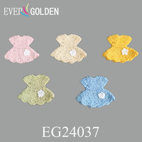 Gaun Mini Rajut Warna-warni untuk Baby Shower dengan Hiasan Bunga untuk Pakaian Mini Dress Fashion untuk Baptisan EG24037 6X5CM