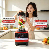 Blender Robot Multifungsi 4500W 2 Cangkir, Penghancur Es, Pembuat Smoothie, Mixer untuk Penggunaan Komersial dan Rumah Tangga