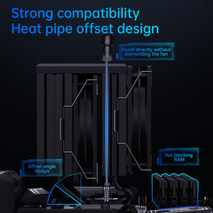 SNOWMAN โรงงาน Universal PC หม้อน้ํา <span class=keywords><strong>TDP</strong></span> 260 วัตต์ 6 ท่อทองแดง PWM 4pin RGB แสงแฟน 120 มม.CPU cooler - Product Image 5