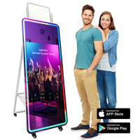 Machine de photomaton miroir 70'' avec appareil photo et imprimante Photomaton miroir magique portable Écran tactile Kiosque