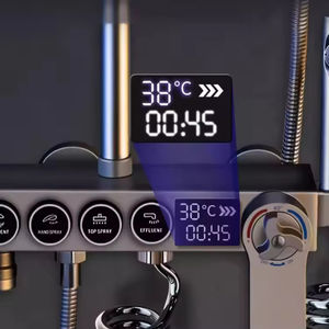 Ensemble <span class=keywords><strong>de</strong></span> <span class=keywords><strong>douche</strong></span> double carré <span class=keywords><strong>de</strong></span> qualité supérieure <span class=keywords><strong>pommeau</strong></span> <span class=keywords><strong>de</strong></span> <span class=keywords><strong>douche</strong></span> pluie avancé en laiton poli vanne en céramique Pause pulvérisateur à main Flexible doux - Product Image 4