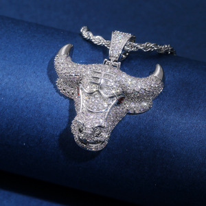 Collana con ciondolo a forma di testa di toro per uomo e donna, gioielli alla moda, regalo per l'uso quotidiano - Product Image 2