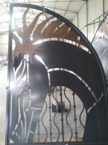 Venta caliente de la puerta de la <span class=keywords><strong>casa</strong></span> parrilla diseños valla de hierro puerta diseños - Product Image 6