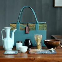 Ensemble complet de fouet à thé en céramique de la dynastie Song, comprenant un fouet à thé, de la poudre de matcha et une tasse Jian en poils de lapin, pour l'art du thé de style Song