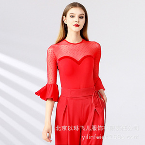 Ylf186 licou robe de danse latine adulte vêtements de danse latine robe de pratique d'été Rumba Samba <span class=keywords><strong>Salsa</strong></span> vêtements de danse - Product Image 3