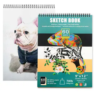Buku Sketsa Desain Mode OEM Daur Ulang Khusus Buku Sketsa Hardcover Warna Air A3 A5 Buku Sketsa Seniman