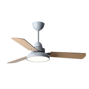 42-Inch Modern LED Ceiling Fan Light with Warm Frequency Conversion Remote Control Plywood Wood Blade for Living Room - Product Image 1
