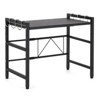 Étagère de rangement réglable et extensible en acier au carbone à un niveau pour four à micro-ondes, organisateur de comptoir de cuisine, vente en gros