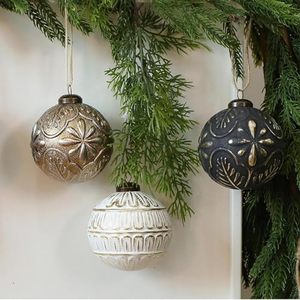 Ornements suspendus de style ferme vintage, boules de Noël rustiques, décorations pour arbre de Noël, 12 pièces de boules de Noël - Product Image 4