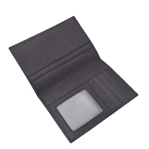 High Quality Genuine Leather Passport <b>Cover</b> RFID Travel Passport Wallet with ID <b>Window</b> New Design Leather Passport Holder - Product Image 3