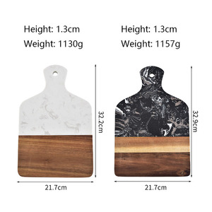 <span class=keywords><strong>Planche</strong></span> <span class=keywords><strong>à</strong></span> <span class=keywords><strong>découper</strong></span> écologique en bambou, mangue, ananas, <span class=keywords><strong>verre</strong></span> rose, bois d'acacia et marbre blanc - Product Image 2