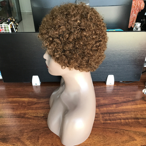 10A Échantillon Gratuit Afro Puff Court Perruque de Cheveux Humains pour les Femmes Noires Très Pas Cher Lace Front <span class=keywords><strong>Machine</strong></span> À <span class=keywords><strong>Coudre</strong></span> Trame Perruque avec Petite Taille de Cap - Product Image 3