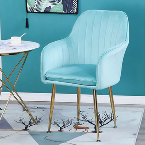 Meubles de maison de style nordique chaises de salon en velours pieds dorés chaises de salle à manger chaises de salon scandinaves - Product Image 3