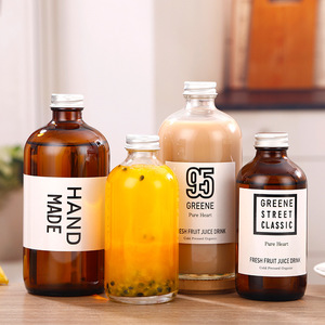 Bouteilles <span class=keywords><strong>en</strong></span> verre vides rondes Boston de 350ml <span class=keywords><strong>en</strong></span> <span class=keywords><strong>gros</strong></span> 16 oz pour le jus pour les achats <span class=keywords><strong>en</strong></span> vrac - Product Image 5