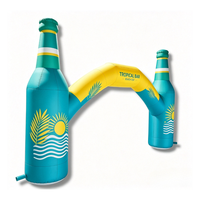 Arche gonflable avec deux piliers pour bouteilles de vin, arche d'entrée gonflable pour la promotion de marques de boissons et de bières, arche publicitaire pour événements