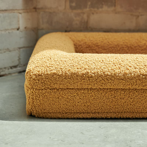 Cama de lujo de espuma viscoelástica personalizada Boucle para perros con funda lavable extraíble