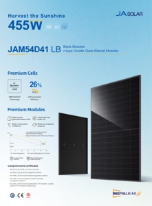 Panneaux solaires monocristallins LONGi JA Canadian All Black certifiés PV 400W-720W Topcon Solar P, en stock aux États-Unis (400W, 410W, 440W, 450W, 500W, 600W, 700W) - Product Image 3