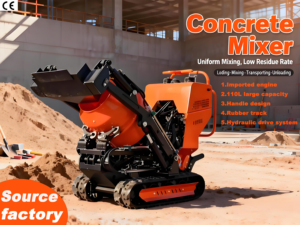 Kleine betonmixer, eenvoudig te bedienen, één persoon kan het laden, mengen, transporteren en lossen van de betonmengsel voltooid. - Product Image 1