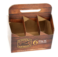 Individuell Bedruckte Wellpappe 6-Flaschen-Weinträger-Box mit Griff, Wein-Geschenkverpackung für Feiertagsgeschenke