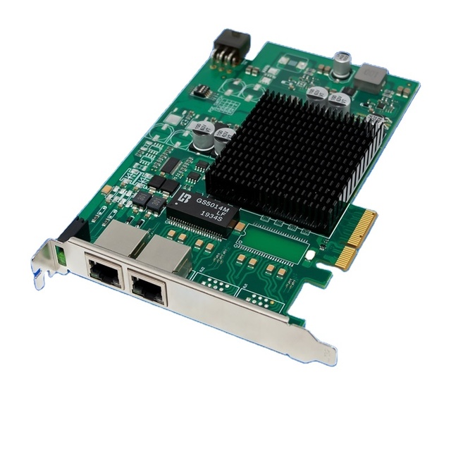 PCIe X4 I350AM2 Dual Port/PoE+ Industrial Vision Image Acquisition Card ROHS Certified RJ45 10/100/1000Mbps in Stock