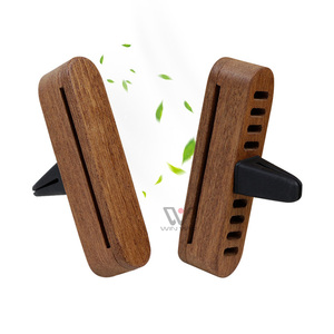<strong>Car</strong> Air Freshener Magnetic Wooden Vent Clip with 3 <strong>Refill</strong> Pads 30-Day Long Lasting Natural Sapele Wood Premium Scents <strong>Diffuser</strong> - Product Image 1
