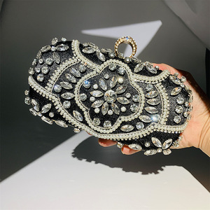 Ladies Party Wedding Handmade Beaded Design Sac à main de soirée Crystal Diamond Rhinestone Sac de soirée Sac <span class=keywords><strong>Tendance</strong></span> 2025 - Product Image 5