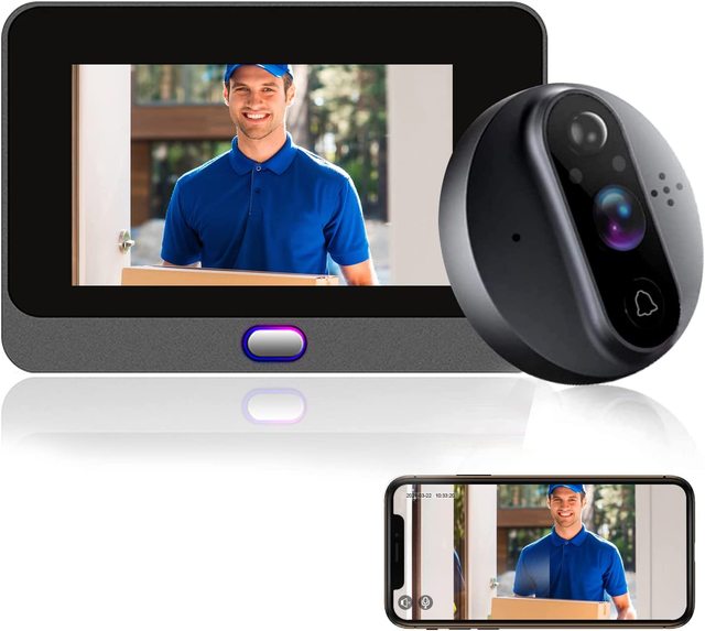 Tuya Smart Doorbell Camera for Apartment with Monitor 4.3 Inch LCD Screen Motion Detection