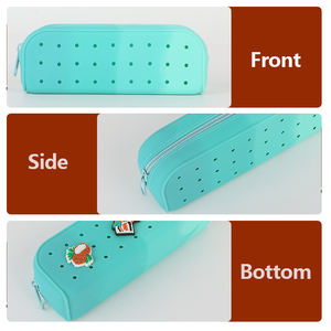 Trousse à crayons en silicone multifonctionnelle pour enfants Trousse à crayons multi-usage amusante et élégante pour le bricolage Designer Charms & Croc - Product Image 4