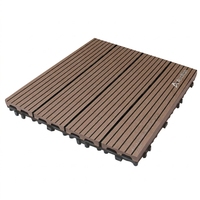 Dalles de terrasse carrées en WPC pour extérieur 30x30cm, revêtement de sol composite bois-plastique, système d'assemblage par clipsage, étanche, pour balcon et patio