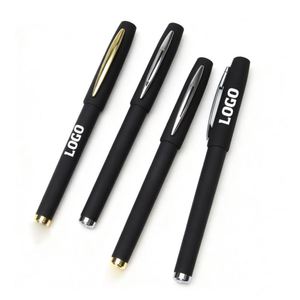 Plastic Black <b>Pens</b> With Matt Frosted Finish Wholesale Custom Logo Colored Advertising Promotional Gift Gel Ink <b>Pen</b> - Product Image 1