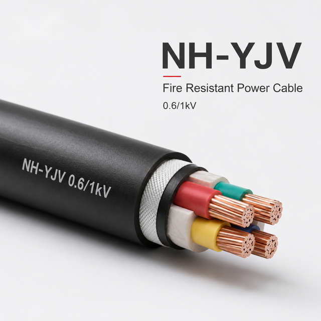 NH-YJV 0.6/1kV Fire Resistant Copper Power Cable 4x25+1x16mm² XLPE Insulated PVC Sheathed for Emergency Power