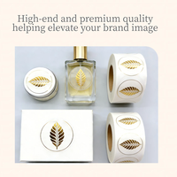 Étiquettes autocollantes personnalisées avec logo en feuille d'or, imperméables, rondes, transparentes, pour bougies d'entreprise, étiquettes adhésives personnalisées