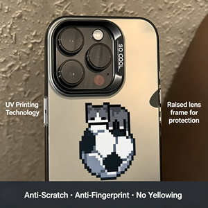 <span class=keywords><strong>Coque</strong></span> antichoc en TPU mat avec motif chat pixelisé mignon assis sur ballon de football pour <span class=keywords><strong>iPhone</strong></span> 17 16 15 14 13 <span class=keywords><strong>Pro</strong></span> Max - Product Image 2