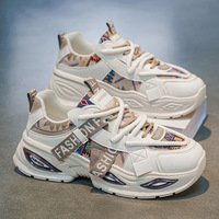 Chaussures pour hommes Nouvelle collection printemps Baskets tendance style papa en cuir synthétique à lacets Sport-casual style Instagram
