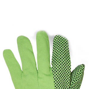 ถุงมือผ้าแคนวาสสีเขียวมีจุด PVC สีดำกันลื่นสายรัดข้อมือถักสำหรับผู้ชายใช้ในชีวิตประจำวันสินค้าออกใหม่ - Product Image 5