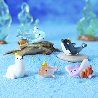 Kit d'accessoires de terrarium DIY en résine phosphorescente peinte à la main, thème monde marin, figurine de requin marin, vente en gros